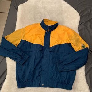Vintage 2020 Sport Mens‎ Notre Dame Windbreaker Yellow Blue Jacket Size XL Y2K